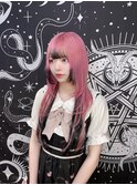ピンクカラー レイヤーカット エクステ