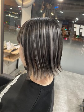 ラフ 難波店(LAFF) #黒髪#ボブルフ#ネビージュ#小顔#ワンレン