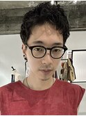 メンズカットツーブロックツイストスパイラルパーマボブショート