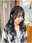 イヤリングカラーポイントカラーブリーチブルーカラーインナー