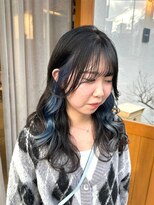 マニア(mania.)&nbsp;イヤリングカラーポイントカラーブリーチブルーカラーインナー