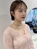 ラミエバイメルト 下北沢(lamie by melt)&nbsp;切りっぱなしボブぷつっと前髪もみあげ小顔ナチュラルベージュ