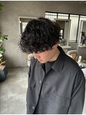 シャドウパーマ 刈り上げマッシュ