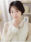 ナチュラル暗髪ヌーディー前髪なしショートa志木20代30代40代