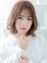 モッズヘア 上尾西口店(mod's hair)&nbsp;韓国風ミルクティーピンク外ハネくびれボブc6上尾20代30代40代