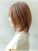 レイヤーボブ/顔周りレイヤー/ミディアムレイヤー/小顔ひし形