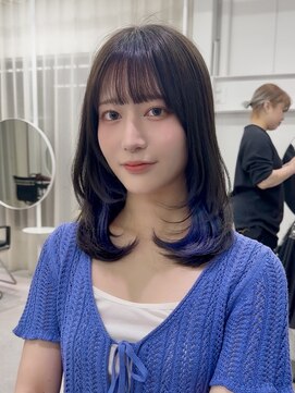 ミーム 原宿 表参道(meme) ”韓国風インナーカラーパープル×レイヤーカット