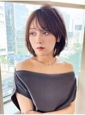首元スッキリ×小顔見せの前下がりひし形ボブ 縮毛矯正