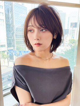 アフロート ディル(AFLOAT D'L) 首元スッキリ×小顔見せの前下がりひし形ボブ 縮毛矯正