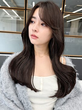 クレールイーエムエー(CLAIRE e.m.a) 髪質改善カラーくびれロングレイヤー小顔アッシュブラウン