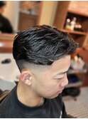 テーパーフェード×毛流れアイロンパーマ