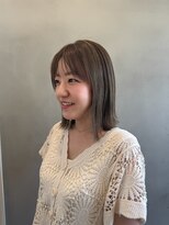 ヘアサロン ムク(HAIR SALON.MuKu)&nbsp;ハイライト・オリーブベージュ・外はねボブ