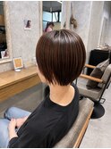 ナチュラルブラウン×ショートボブ