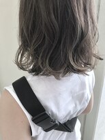 ヘアーデザイン リボン(hair design Ribon) ダークグレージュ×切りっぱなしボブ