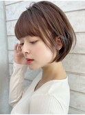 大人かわいいショートボブ☆柔らかベージュカラー