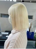 2431外国人風カラーブロンドヘア金髪ボブ栗色タンバルモリボブ