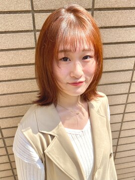 サクラ 岐阜(SAKURA) 今期大人気なブリーチなしWカラーで作るオレンジベージュ 岐阜