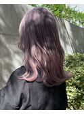 5120ラベンダーパープルハイトーンカラー韓国ヘアレイヤーロング