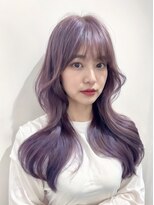 リヴァイヘアアプス(LEVI hair apus)&nbsp;韓国風くびれ　前髪薄め下ろし流し　ロングくびれヘア