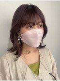 大人かわいい/レイヤーロング/グレーベージュ/前髪パーマ/柏