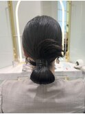 結婚式ヘアセット タイトシニヨンアレンジ