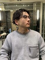 メリケンバーバーショップ フクオカ(MERICAN BARBERSHOP FUK)&nbsp;ハイライトマッシュパーマウルフアッシュブラック