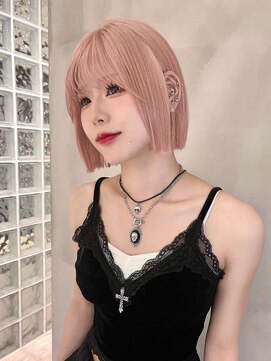 ロンドローズ 名古屋(Lond damaskRose) ブリーチ 学割 オリーブベージュ レイヤーカット リタッチ 361