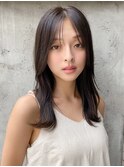 小顔 フェミニンロング メルティーカラー 似合わせカット"
