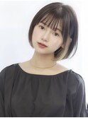 大人インナーカラー＊黒髪ショート/耳掛けヘア/20代30代/表参道