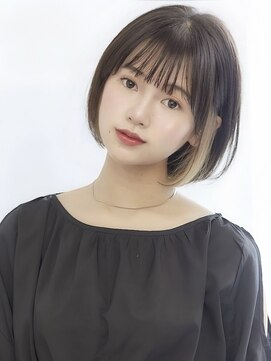 フォンズ(FONS) 大人インナーカラー＊黒髪ショート/耳掛けヘア/20代30代/表参道