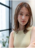 ☆20代30代大人可愛い斜めバングレイヤーカットシルキーベージュ