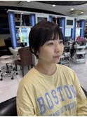 丸みシルエットの大人ショートヘア