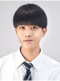 黒髪ナチュラルワックスなしツーブロックショートマッシュ