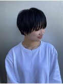 丸みショートシースルーバングくびれショートボブミニボブ