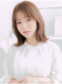 大人ガーリーミディアムレイヤー外ハネパーマA1越谷20代30代40代