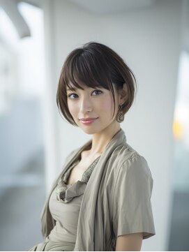 ハピネスフィール 宇治店(Happiness FEEL) 大人丸みショートボブ／ウォームベージュ