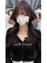 ムク 新宿(muc)&nbsp;韓国美女ヘア　ミルクブラウン　レイヤーカット