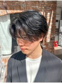 【白石】メンズカット韓国ヘアセンターパートミディアム原宿