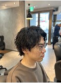 【センターパート×ウルフスタイル×強めツイストスパイラル】