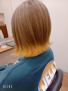 美容室アミューア 裾カラー★イエロー