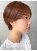 コンパクトショート　ワイドバング　チョコレートカラー