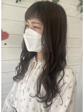 フレア 心 武庫之荘(flare) ゆるふわウェーブロング*グラデーションオリーブグレージュ