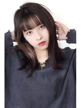 クレドガーデン 綾瀬店(CRED GARDEN) 小顔 厚めバング大人可愛いインナーカラー暗髪レイヤーボブ綾瀬j