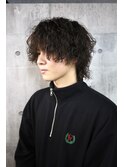波巻きスパイラルパーマ　マッシュウルフ