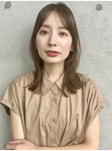 ふんわりミディアム×小顔前髪レイヤーカット×ツヤ髪スタイルf