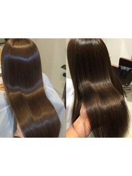 《*ダメージレスの艶髪へ*》種類豊富な薬剤をご用意◎髪質改善ストレートと合わせてワンランク上の艶髪に*