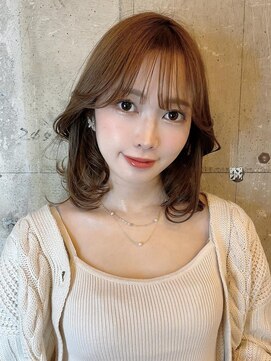 タヤ 府中店(TAYA) 20代シースルーバングオリーブカラー外ハネミくびれミディ