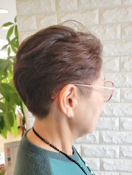 松本平太郎美容室 国立店 60代70代80代×シニアショートレイヤー×パーマ×イノアカラー