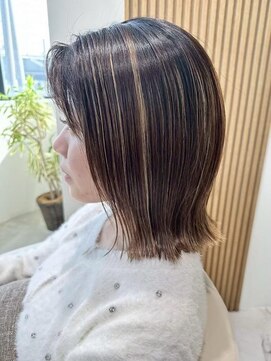 コンティロミー(CONTI ROMMY.) 20代~50代☆くびれボブ細めハイライトメッシュ☆髪質改善☆