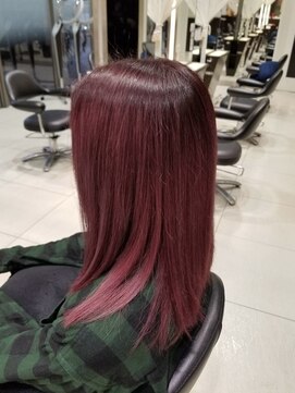 ルビーピンク/レッドピンク/レッド系カラー/暖色系カラー/艶髪